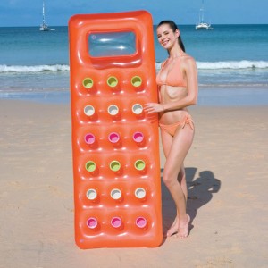 Luft sofa pvc lounge stol svømning udstyr flydende 18 huller udendørs madras