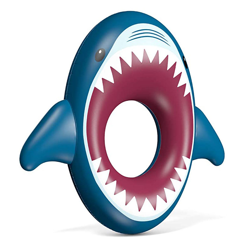 Oppustelig haj pool float haj svømmende ring gummibåde ride på pool fest flåde lounge legetøj til børn voksne voksne